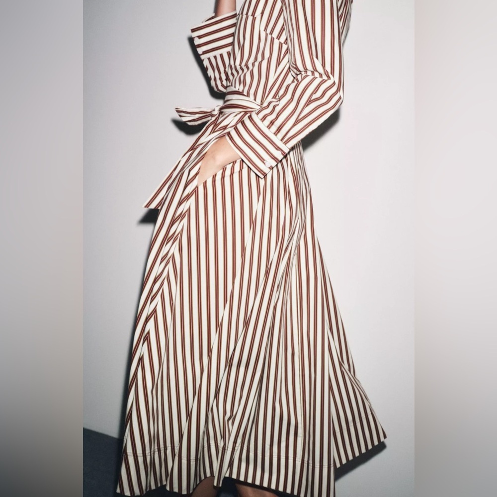ZARA ZW COLLECTION STRIPED SHIRT DRESS - Picture 3 of 8